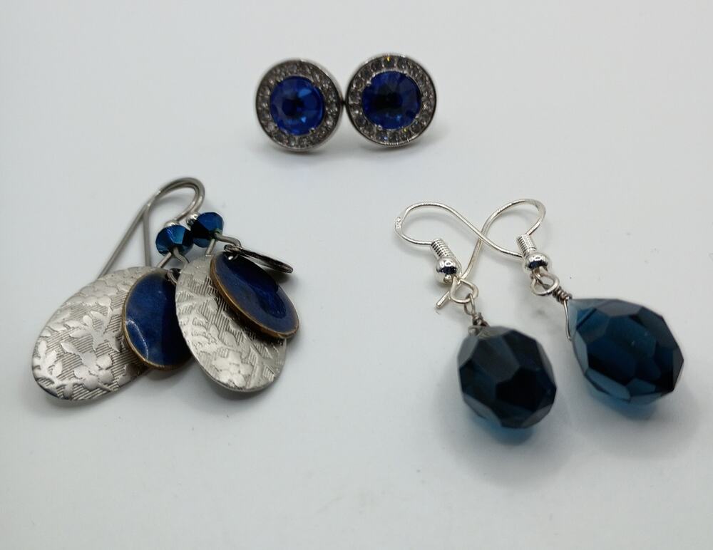 Blue-Themed Earring Trio | 3 Pairs